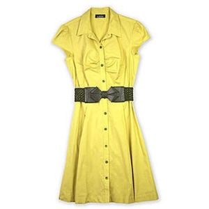 A. Byer Dresses & Skirts - A. Byer Yellow Collared Dress with Black Belt A. Byer Dresses & Skirts - A. Byer Yellow Collared Dress with Black Belt