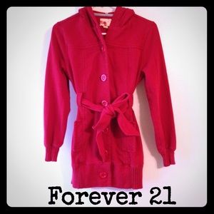 Forever 21 red hooded jacket Forever 21 red hooded jacket