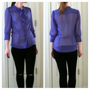 Sheer Periwinkle Blue Banana Republic blouse Sheer Periwinkle Blue Banana Republic blouse