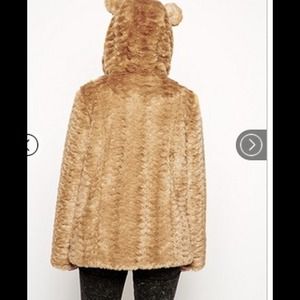 ASOS faux fur hooded coat with animal ears US 8 ASOS faux fur hooded coat with animal ears US 8