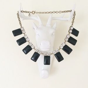 J Crew black , gold and crystal statement necklace J Crew black , gold and crystal statement necklace