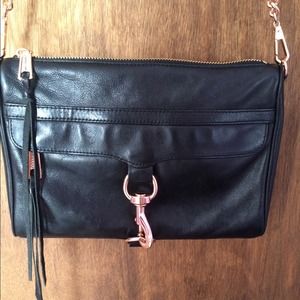 Rebecca Minkoff black leather with rose gold MAC Rebecca Minkoff black leather with rose gold MAC