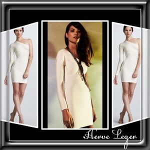 Herve Leger Dresses & Skirts - 🆕 Herve Leger Cream One Shoulder Bandage Dress S Herve Leger Dresses & Skirts - 🆕 Herve Leger Cream One Shoulder Bandage Dress S