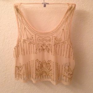 Ivory beaded crop top Ivory beaded crop top