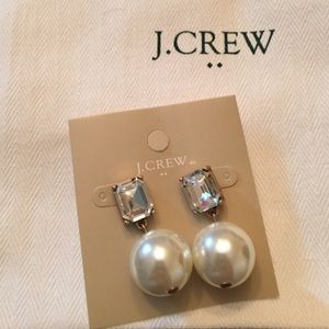NWT J. Crew Statement Pearl & Crystal Earrings NWT J. Crew Statement Pearl & Crystal Earrings