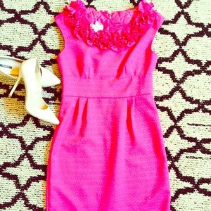 Pretty in Pink! floral textured sheath FLASH Pretty in Pink! floral textured sheath FLASH