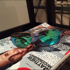 Ray-Ban Aviator /mirrored Green Sunglasses Ray-Ban Aviator /mirrored Green Sunglasses