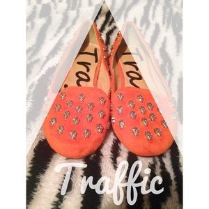 Traffic Shoes - Orange skull flatsππ Traffic Shoes - Orange skull flatsππ