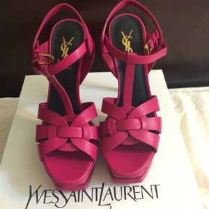 Yves Saint Laurent Shoes - *Brand New* YSL Tribute Sandals - Fushia Yves Saint Laurent Shoes - *Brand New* YSL Tribute Sandals - Fushia