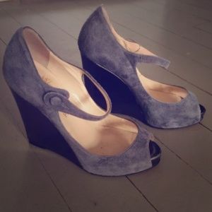 Christian Louboutin Shoes - 🆕LISTING! Christian Louboutin Gray suede wedge Christian Louboutin Shoes - 🆕LISTING! Christian Louboutin Gray suede wedge