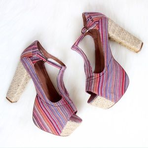 Jeffrey Campbell Shoes - Jeffrey Campbell • Striped Foxy Espadrille Jeffrey Campbell Shoes - Jeffrey Campbell • Striped Foxy Espadrille