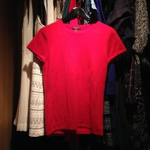 henri bendel Tops - Henri Bendel Red Cashmere T-Shirt henri bendel Tops - Henri Bendel Red Cashmere T-Shirt