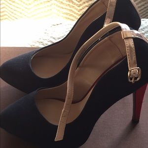 Zara suede platform ankle strap pumps Zara suede platform ankle strap pumps