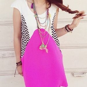 LF Dresses & Skirts - LF pink zig zag dress LF Dresses & Skirts - LF pink zig zag dress