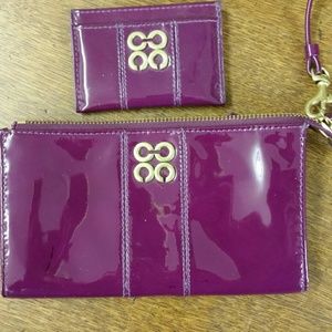 Coach Purple Patent Zippy Wallet and Card Case Coach Purple Patent Zippy Wallet and Card Case