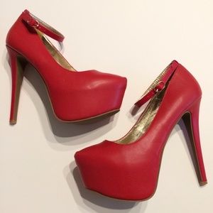 Charlotte Russe Shoes - NWOT Red Stiletto Mary Janes Charlotte Russe Shoes - NWOT Red Stiletto Mary Janes