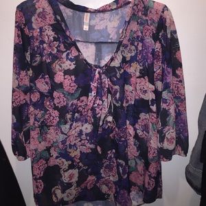 Xhilaration Tops - Sheer flowery blouse Xhilaration Tops - Sheer flowery blouse