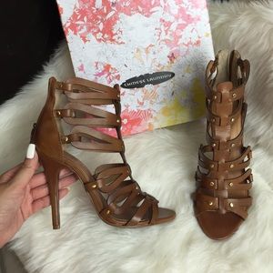Chinese Laundry Shoes - Caged Gladiator Heeled Sandal - Leather - 7 Chinese Laundry Shoes - Caged Gladiator Heeled Sandal - Leather - 7