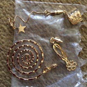 Jewelry - Ear cuff gold color with 3 interchangeable dangles Jewelry - Ear cuff gold color with 3 interchangeable dangles