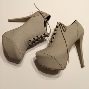 Charlotte Russe Shoes - Charlotte Russe Faux Suede Oxford Booties Charlotte Russe Shoes - Charlotte Russe Faux Suede Oxford Booties
