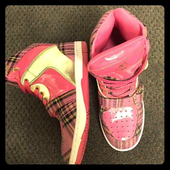 88 off Apple Bottoms Shoes 🚨ON HOLD🚨PINK/GOLD APPLE BOTTOM HIGH TOPS