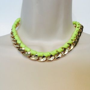 Neon Yellow & Gold tone Necklace Neon Yellow & Gold tone Necklace