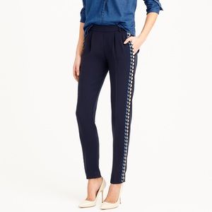 J. Crew Pants - J.Crew Collection Embellished Navy Pants J. Crew Pants - J.Crew Collection Embellished Navy Pants