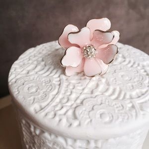Boutique Jewelry - Pink Flower Adjustable Ring Boutique Jewelry - Pink Flower Adjustable Ring