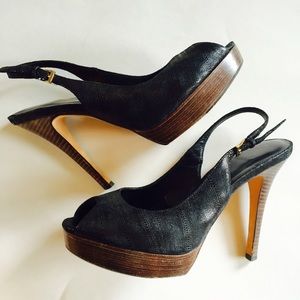Cole Haan Shoes - Cole Haan black shiny leather sling back pumps Cole Haan Shoes - Cole Haan black shiny leather sling back pumps