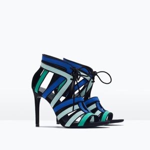 Zara combination heel sandals size 6.5 Zara combination heel sandals size 6.5