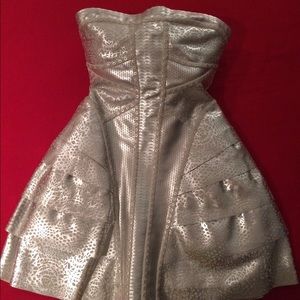 Fun silver leather Herve Leger Runway dress! Fun silver leather Herve Leger Runway dress!