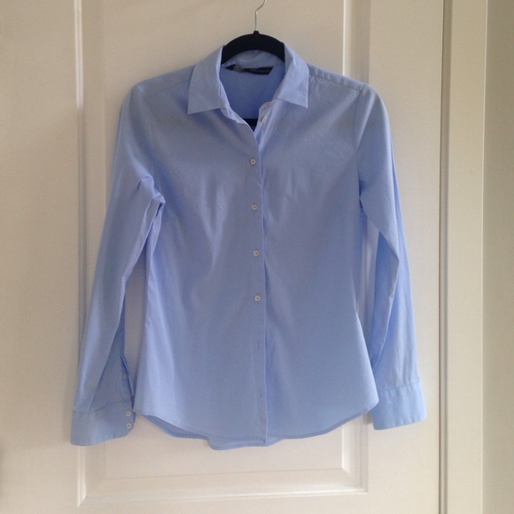 75 off Zara Tops Zara basic blue button down from Liz's closet on Poshmark