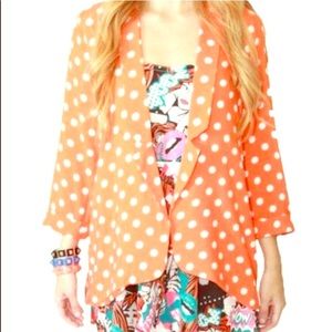 MINKPINK Jackets & Blazers - MinkPink Orange Polka Dot Blazer MINKPINK Jackets & Blazers - MinkPink Orange Polka Dot Blazer
