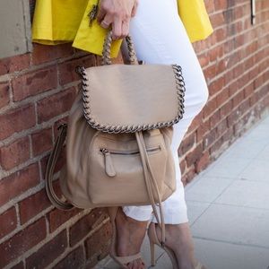 Kensie Handbags - Kensie Tan Faux Leather Backpack Kensie Handbags - Kensie Tan Faux Leather Backpack