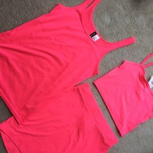Hot Neon Pink tank/skirt 2 piece Hot Neon Pink tank/skirt 2 piece