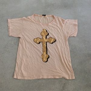Wildfox Tops - wildfox pink oversized cross tee Wildfox Tops - wildfox pink oversized cross tee