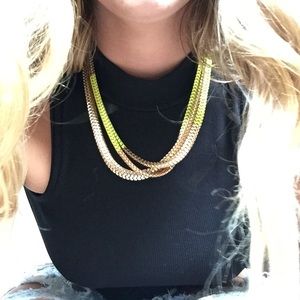 Gold and neon yellow/green necklace Gold and neon yellow/green necklace