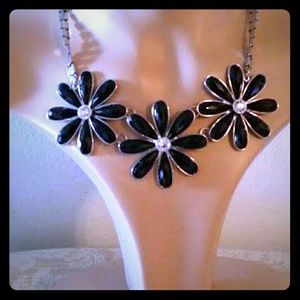 Black Flower Necklace Black Flower Necklace