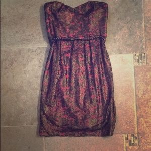 Gold and pink strapless dress Gold and pink strapless dress