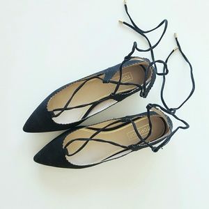 Topshop Shoes - Topshop Shillie lace up pointed flats fall shoes Topshop Shoes - Topshop Shillie lace up pointed flats fall shoes