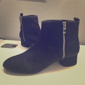Zara black haircalf ankle booties Zara black haircalf ankle booties