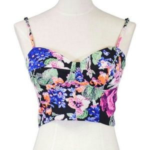 UNIQ Tops - $10 FINAL SALE! UNIQ Bold Floral Bustier Crop Top UNIQ Tops - $10 FINAL SALE! UNIQ Bold Floral Bustier Crop Top