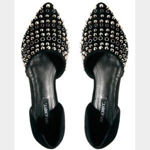 shoemint Cameron black suede studded flats shoemint Cameron black suede studded flats