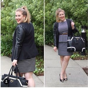 Mossimo Supply Co. Dresses & Skirts - Striped Black and White Peplum Dress Mossimo Supply Co. Dresses & Skirts - Striped Black and White Peplum Dress