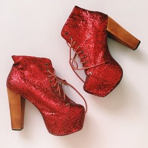 Jeffrey Campbell Shoes - Authentic Jeffrey Campbell Red Glitter Litas Jeffrey Campbell Shoes - Authentic Jeffrey Campbell Red Glitter Litas