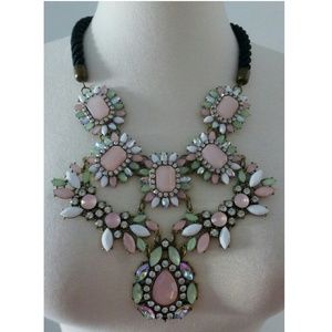 New! Pink Mint Green Rhinestone Statement Necklace New! Pink Mint Green Rhinestone Statement Necklace