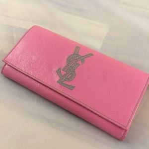 Saint Laurent YSL long wallet in patent pink Saint Laurent YSL long wallet in patent pink