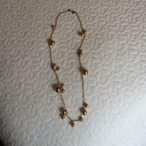 Jcrew gold crystal ball bauble long necklace Jcrew gold crystal ball bauble long necklace