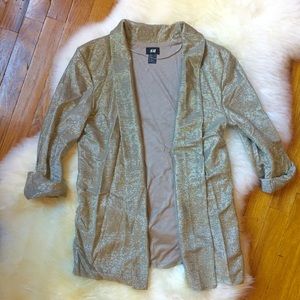 H&M Jackets & Blazers - H&M Metallic Glitter Open Front Knit Blazer H&M Jackets & Blazers - H&M Metallic Glitter Open Front Knit Blazer