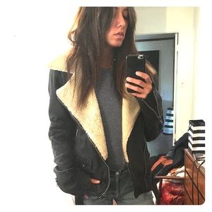 Scotch & Soda Jackets & Blazers - Scotch&Soda Shearling Collar Leather Biker Jacket Scotch & Soda Jackets & Blazers - Scotch&Soda Shearling Collar Leather Biker Jacket